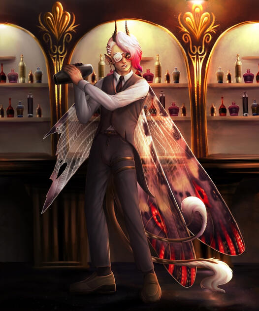 Bartender (rendered fullbody + bg)